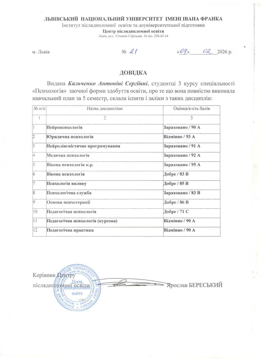 Сертифікат 1